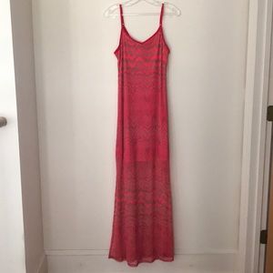 Pink dress with Sheer overlay